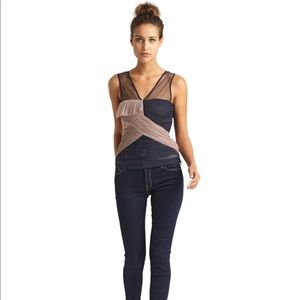 BCBG Max Ella Pleated Tulle Top